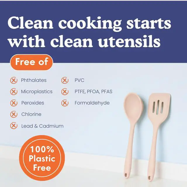 Alt view image 4 of 7 - Platinum Silicone Utensils, 100% Plastic-Free, 4-Pcs, Beige