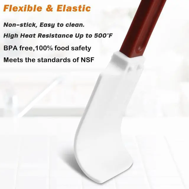 Alt view image 2 of 7 - High-Temp Silicone Spatulas, 10'' Commercial Spatula 500°F Heat-Resistant Non-Stick Silicone Scraper, Set of 2