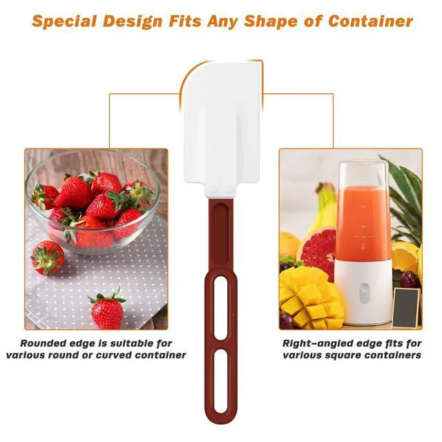 Alt view image 6 of 7 - High-Temp Silicone Spatulas, 10'' Commercial Spatula 500°F Heat-Resistant Non-Stick Silicone Scraper, Set of 2