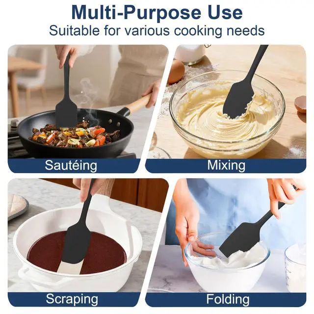 Alt view image 6 of 7 - Silicone Spatula Set, 11.4 In, 600°F Heat Resistant (Black)