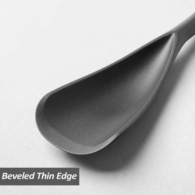 Alt view image 7 of 7 - Cooking Spoon for Nonstick Cookwares, Silicone Spoon for Mixing, Scoop, and Scrape,Seamless Design, 12.6'', 2 Pack, Black