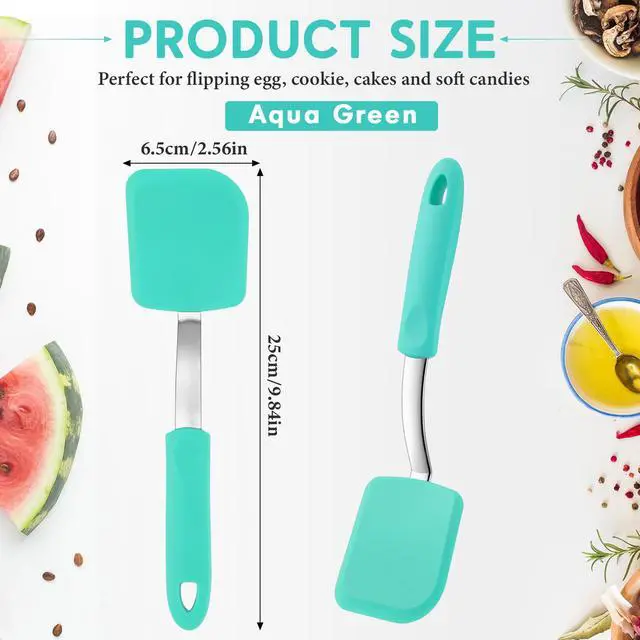Alt view image 2 of 6 - Small Silicone Spatula Flexible Silicone Cookie Spatula Heat Resistant Small Pancake Turner for Kitchen Use Nonstick Cookware No Scratch Cooking Flipper for Egg Pancake