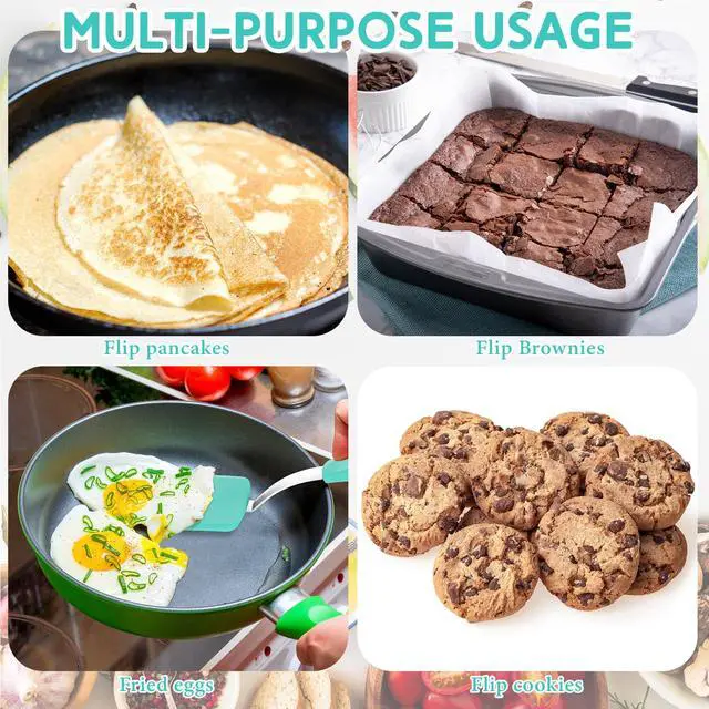 Alt view image 6 of 6 - Small Silicone Spatula Flexible Silicone Cookie Spatula Heat Resistant Small Pancake Turner for Kitchen Use Nonstick Cookware No Scratch Cooking Flipper for Egg Pancake