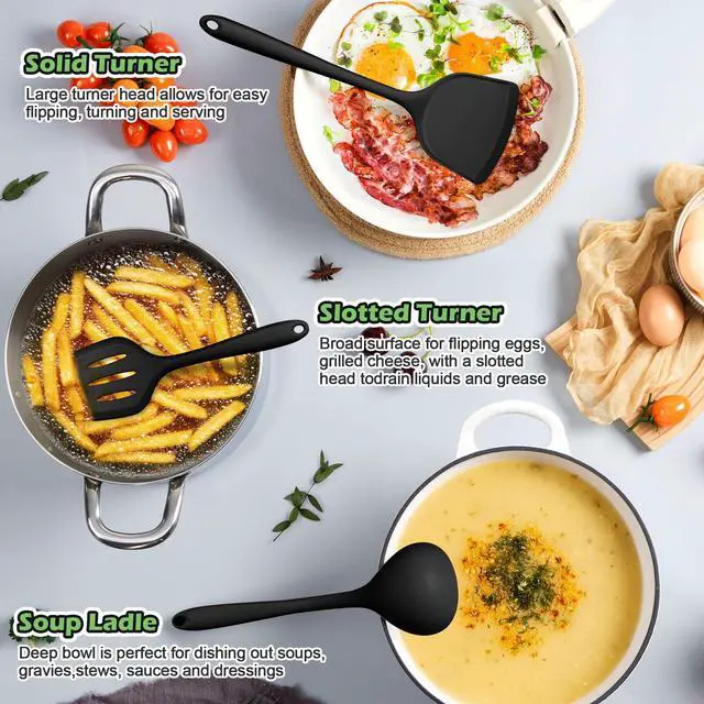 Alt view image 6 of 7 - Silicone Cooking Utensil Set, 15pcs Kitchen Utensils with Holder