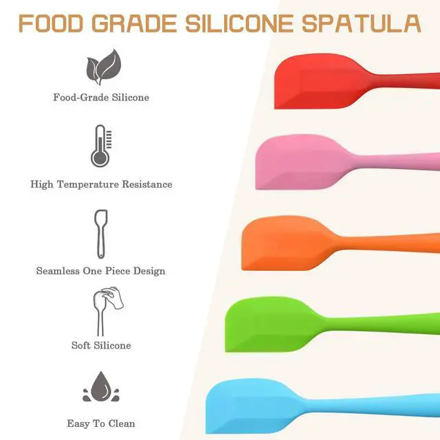 Alt view image 2 of 7 - Silicone Spatula Heat Resistant Small Rubber Spatulas Cooking Utensil Set Non-Stick Flexible Rubber Essential Cooking Gadget For Cake/Cream/Pastry/Butter/Batter Mixing/Cooking-(5 Pieces)