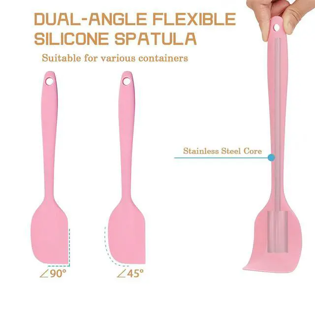 Alt view image 3 of 7 - Silicone Spatula Heat Resistant Small Rubber Spatulas Cooking Utensil Set Non-Stick Flexible Rubber Essential Cooking Gadget For Cake/Cream/Pastry/Butter/Batter Mixing/Cooking-(5 Pieces)