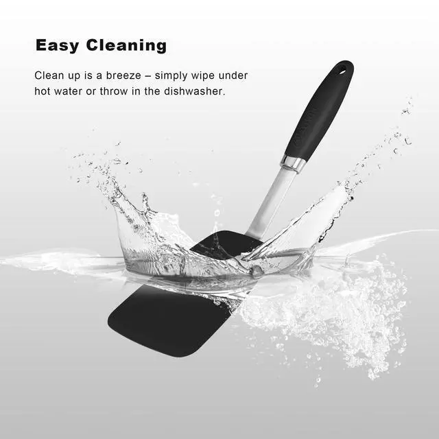 Alt view image 3 of 7 - 5-Piece Silicone Spatulas Set with Tongs, 446°F Heat Resistant, Black