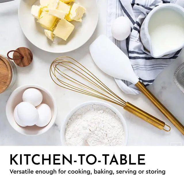 Alt view image 4 of 7 - White and Gold Kitchen Utensils Set with Holder, 7-Piece
