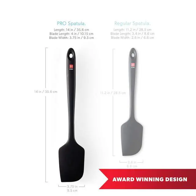 Alt view image 6 of 7 - Seamless Series Pro 14 Inch Extra Large Silicone Spatula - 600°F Heat-Resistant Rubber Spatula - Great for Baking, Cooking, and Scraping - BPA Free and LFGB Certified Food Safe Silicone (Black)