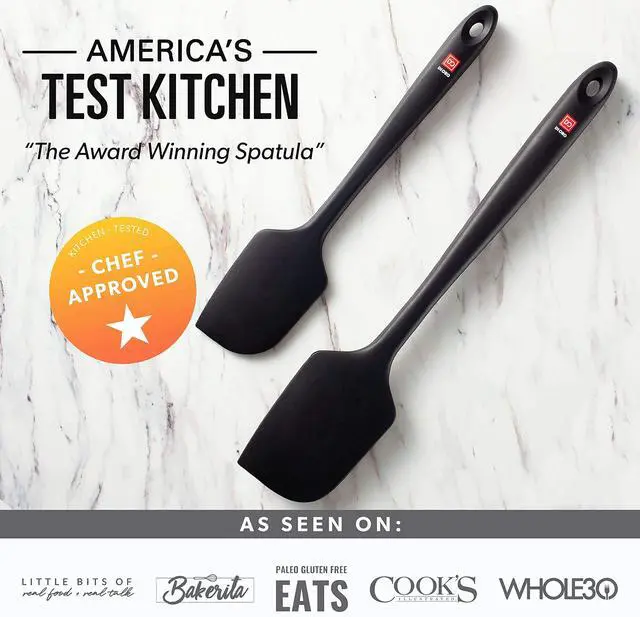 Alt view image 7 of 7 - Seamless Series Pro 14 Inch Extra Large Silicone Spatula - 600°F Heat-Resistant Rubber Spatula - Great for Baking, Cooking, and Scraping - BPA Free and LFGB Certified Food Safe Silicone (Black)