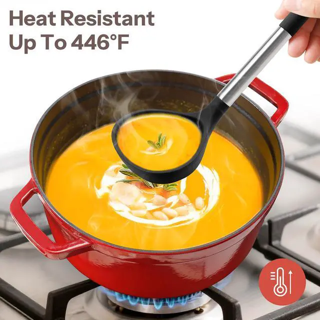 Alt view image 4 of 7 - Silicone Kitchen Utensils Set with Stainless Steel Handles