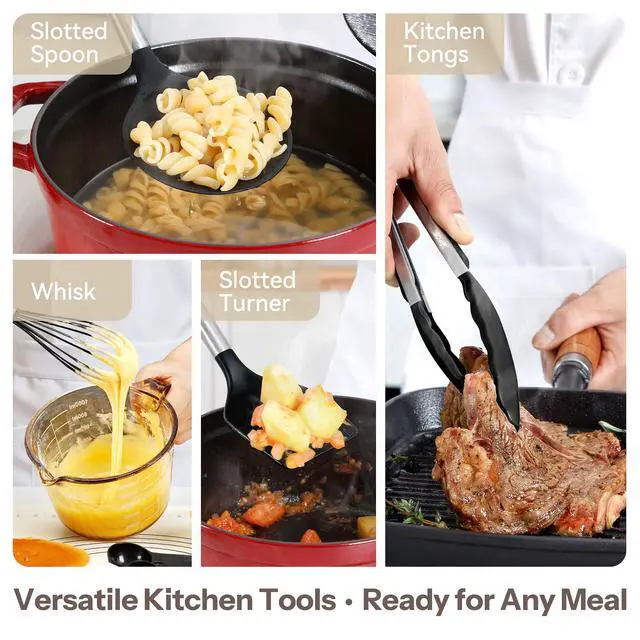 Alt view image 5 of 7 - Silicone Kitchen Utensils Set with Stainless Steel Handles