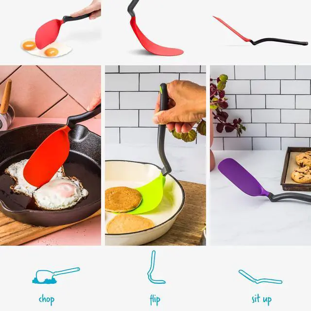 Alt view image 3 of 7 - Chopula Spatula with Strong Chopping Edge - Red