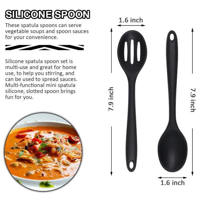 Alt view image 3 of 7 - Small Spatulas 5PCS, Mini Silicone Spatula for Fish, Fried Rice