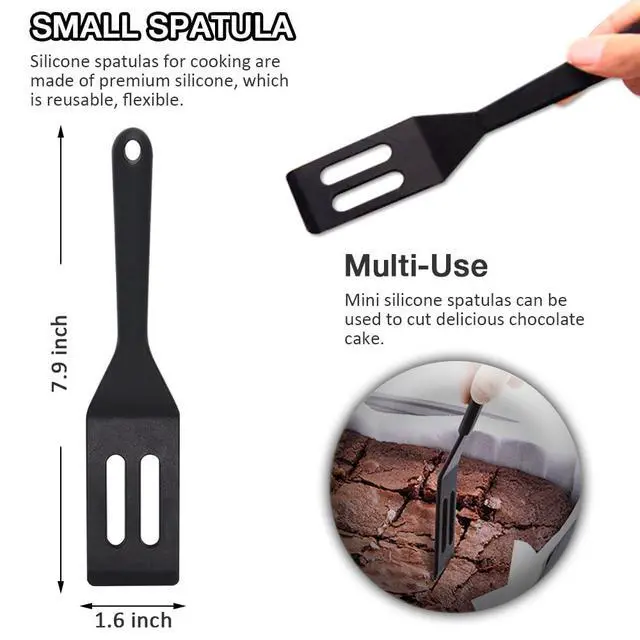 Alt view image 4 of 7 - Small Spatulas 5PCS, Mini Silicone Spatula for Fish, Fried Rice