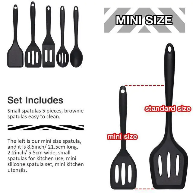 Alt view image 6 of 7 - Small Spatulas 5PCS, Mini Silicone Spatula for Fish, Fried Rice