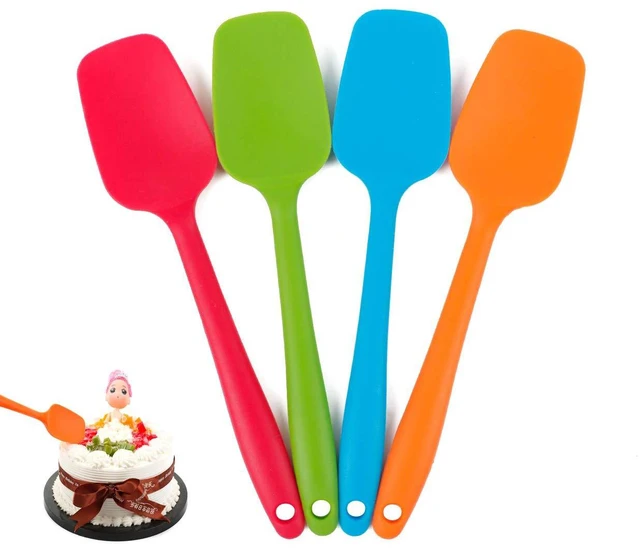 Main image of Food Grade Silicone Spatula Set Heat Resistant Small Rubber Spatulas,4 piece Silicone Spoonula Spatula Non-stick Baking Curved Spatulas Multicolor Dinnerware (21.7cm/8.56inch)