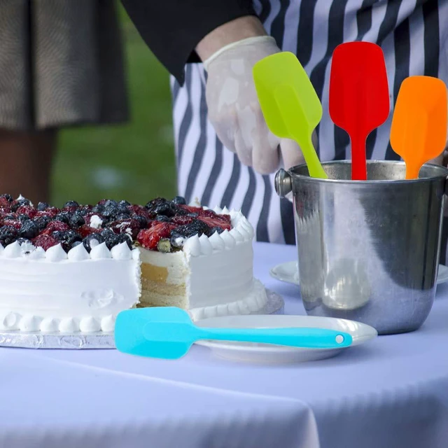 Alt view image 6 of 7 - Food Grade Silicone Spatula Set Heat Resistant Small Rubber Spatulas,4 piece Silicone Spoonula Spatula Non-stick Baking Curved Spatulas Multicolor Dinnerware (21.7cm/8.56inch)