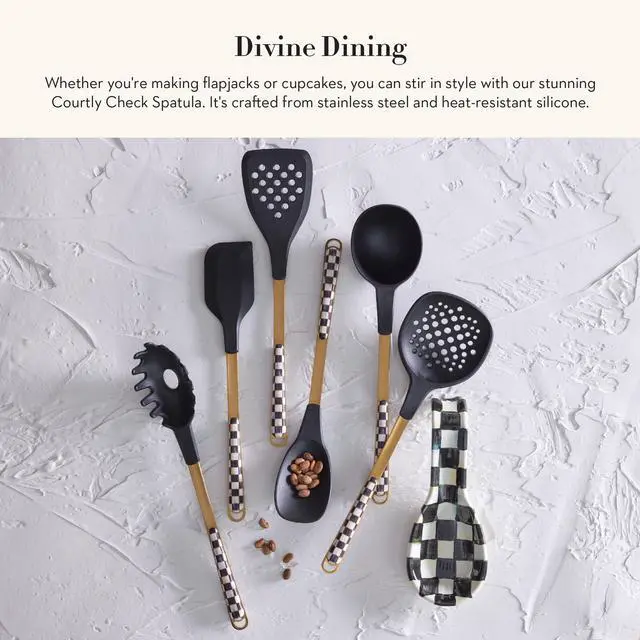Alt view image 2 of 5 - Silicone Spatula, Black-and-White Courtly Check
