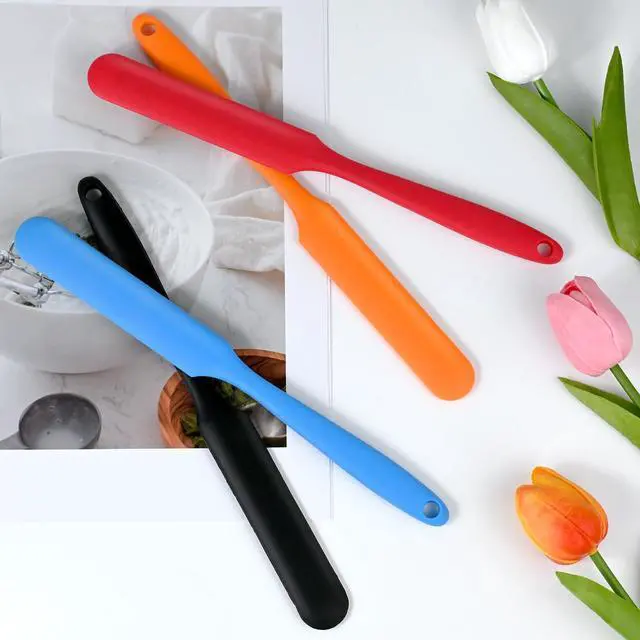 Alt view image 4 of 7 - Silicone Jar Spatula Set, Long Handle Nonstick Scraper Tools