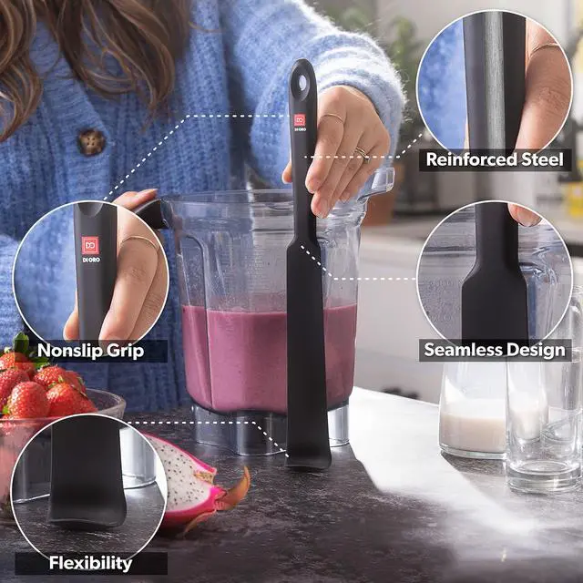 Alt view image 4 of 7 - Silicone Blender & Jar Spatulas - Heat Resistant Kitchen Utensil Set for Cooking, Mixing, Baking, & Scraping