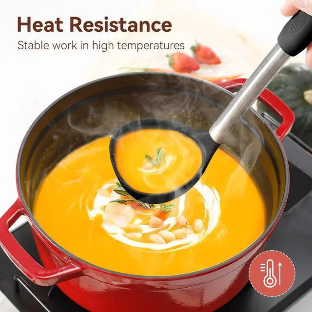 Alt view image 3 of 7 - Silicone Cooking Utensils Set BPA Free 446°F Heat Resistant