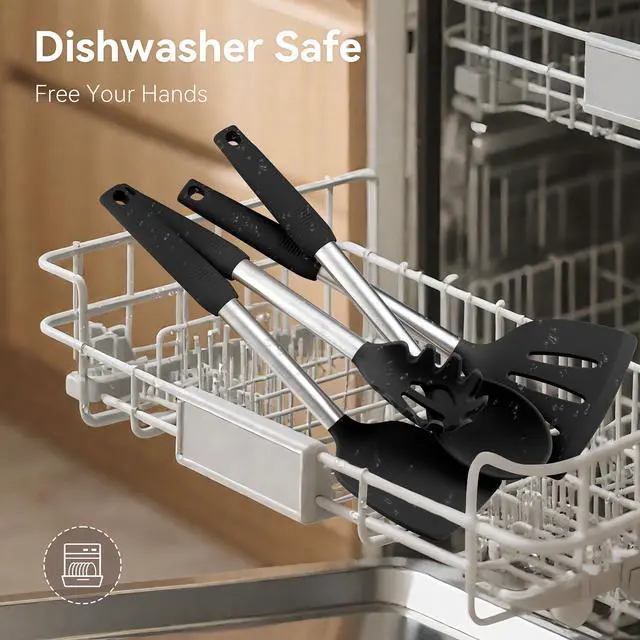 Alt view image 6 of 7 - Silicone Cooking Utensils Set BPA Free 446°F Heat Resistant
