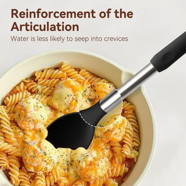 Alt view image 5 of 7 - Silicone Cooking Utensils Set BPA Free 446°F Heat Resistant