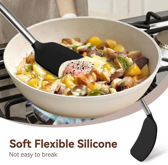 Alt view image 7 of 7 - Silicone Cooking Utensils Set BPA Free 446°F Heat Resistant