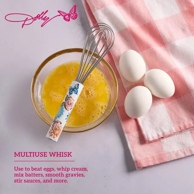 Alt view image 4 of 6 - Spatula and Whisk Set - Rose Kitchen Utensils with Floral and Butterfly Pattern Design - Heat Resistant Silicone Cooking Tools - 2 Piece Baking Essentials Set