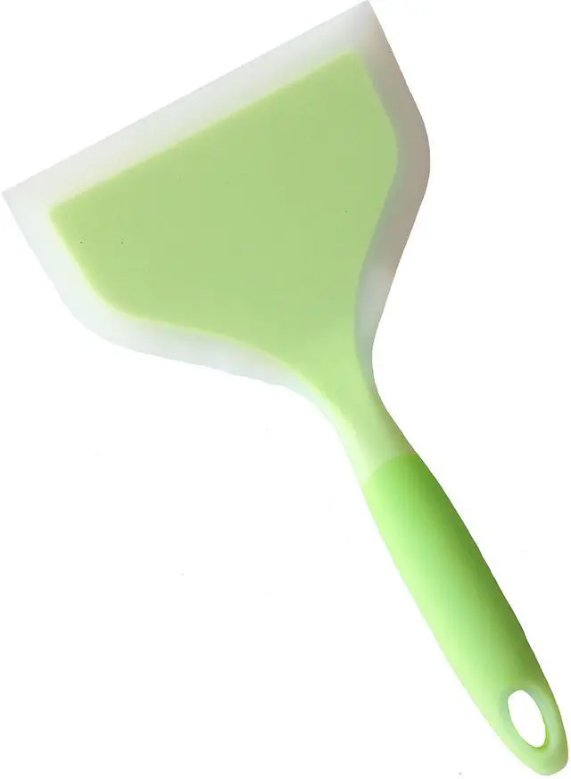Main image of Silicone Wrapped Plastic Fish Spatula Pancakes Shovel Non-Stick Heat-Resistant Wide Flat Turner For Egg Tamales Pizza (Green)