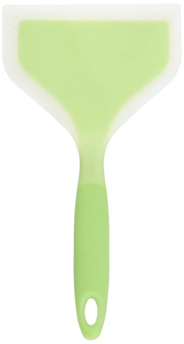 Alt view image 4 of 6 - Silicone Wrapped Plastic Fish Spatula Pancakes Shovel Non-Stick Heat-Resistant Wide Flat Turner For Egg Tamales Pizza (Green)