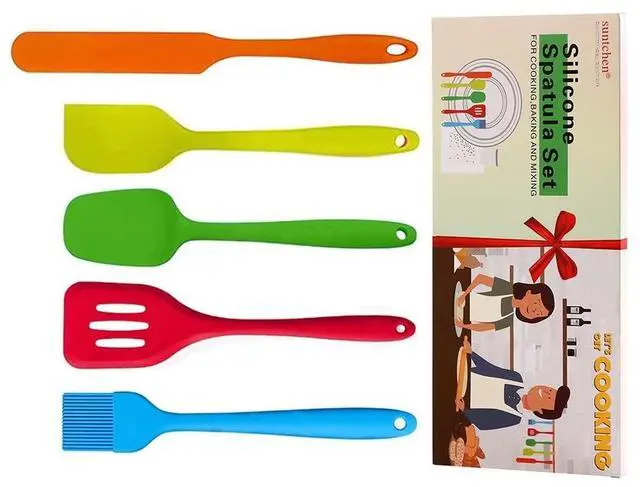 Main image of Silicone Spatula Set Colorful Mini Spatulas - 480°F Heat Resistant Nonstick Versatile Kitchen Utensil Set for Baking, Mixing, Cooking, Dishwasher Safe