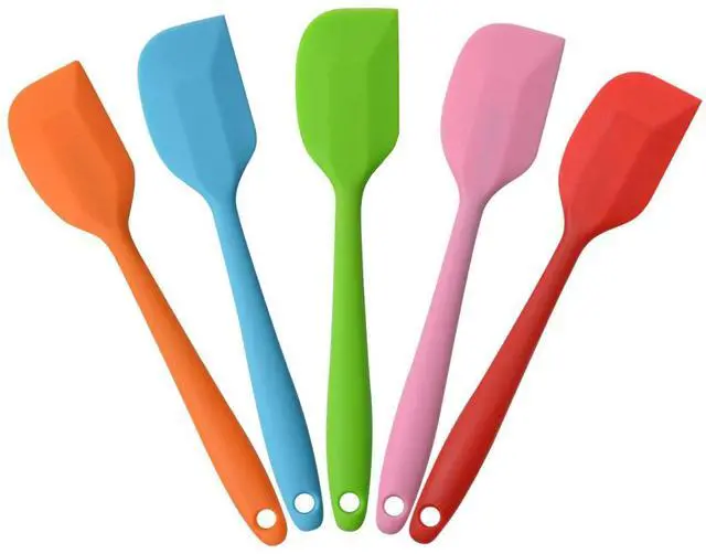 Main image of Silicone Spatulas, Small Rubber Spatula With Solid Stainless Steel Core One Piece Design Heat Resistant Non-Stick Flexible Scrapers for Mixing Cooking Baking5 piece