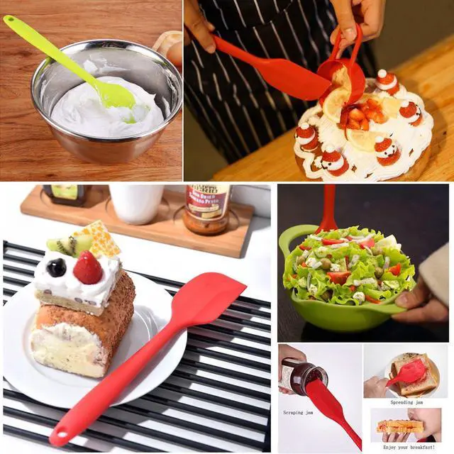 Alt view image 3 of 7 - Silicone Spatulas, Small Rubber Spatula With Solid Stainless Steel Core One Piece Design Heat Resistant Non-Stick Flexible Scrapers for Mixing Cooking Baking5 piece