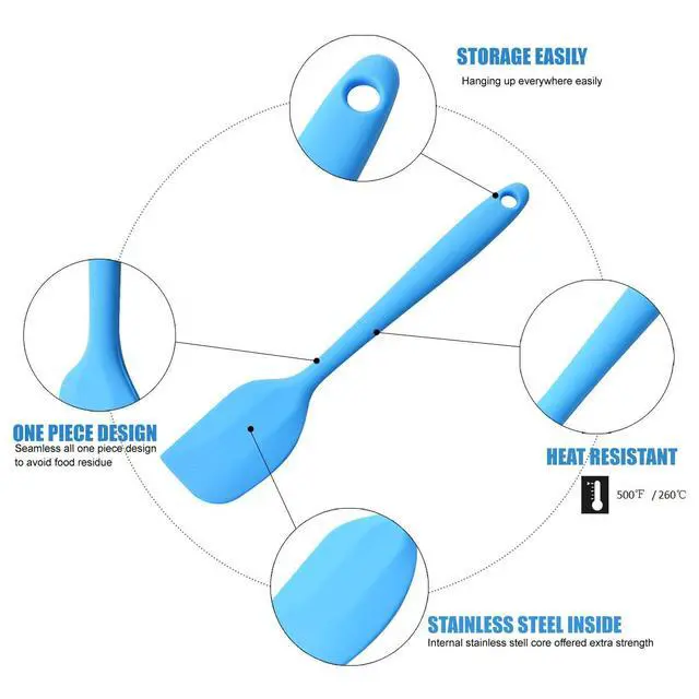 Alt view image 4 of 7 - Silicone Spatulas, Small Rubber Spatula With Solid Stainless Steel Core One Piece Design Heat Resistant Non-Stick Flexible Scrapers for Mixing Cooking Baking5 piece