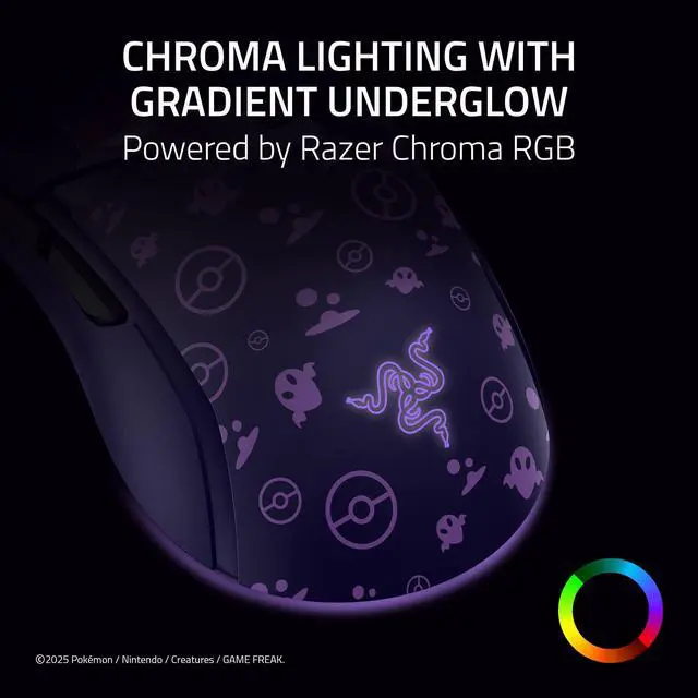 Alt view image 4 of 7 - Wired Gaming Mouse, 58g Lightweight, Pokemon Gengar Edition