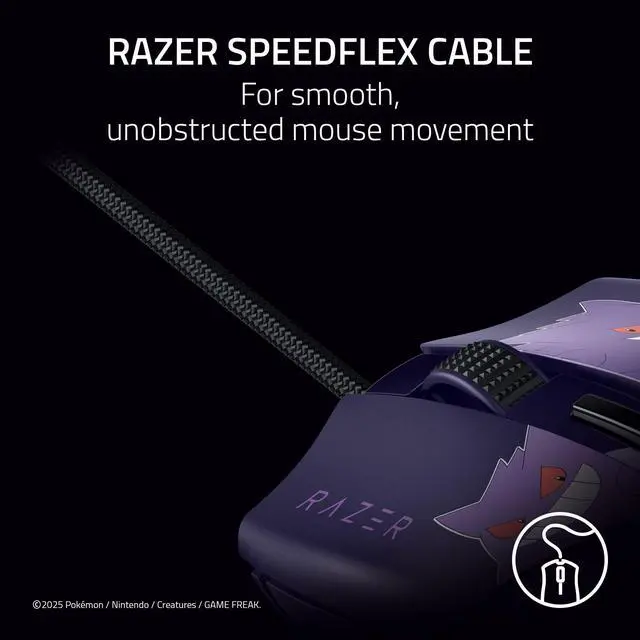 Alt view image 6 of 7 - Wired Gaming Mouse, 58g Lightweight, Pokemon Gengar Edition