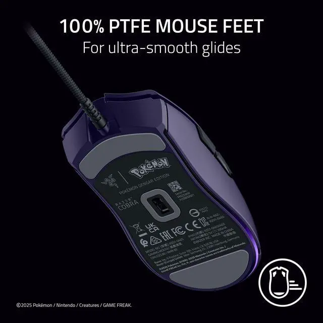 Alt view image 7 of 7 - Wired Gaming Mouse, 58g Lightweight, Pokemon Gengar Edition