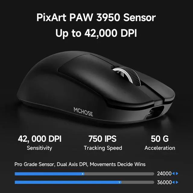 Alt view image 3 of 7 - Wireless Gaming Mouse, Ergonomic Mouse Lightweight 48g