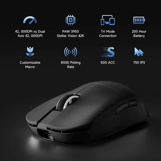 Alt view image 5 of 7 - Wireless Gaming Mouse, Ergonomic Mouse Lightweight 48g