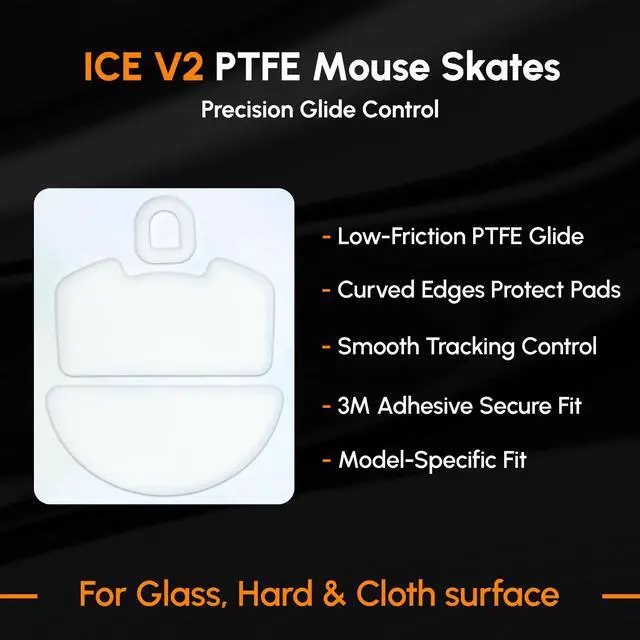 Alt view image 5 of 7 - Gaming Mouse Skates White for Razer Viper V3 Pro
