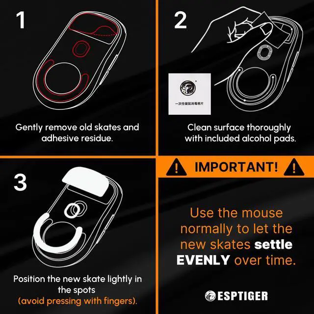 Alt view image 7 of 7 - Gaming Mouse Skates White for Razer Viper V3 Pro