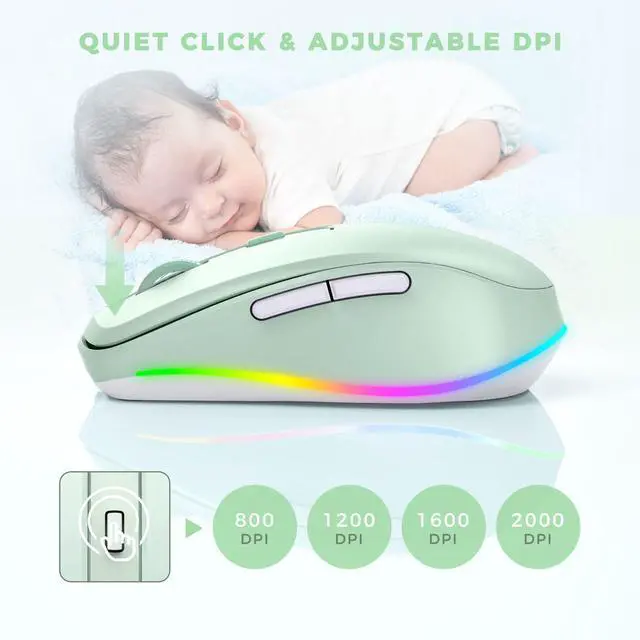 Alt view image 4 of 7 - Wireless Mouse Jiggler - Keep Computers Awake, Light Green