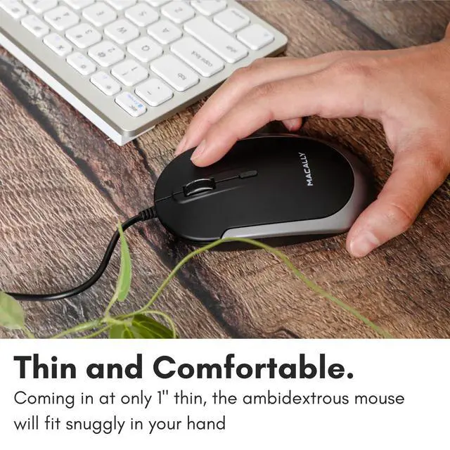 Alt view image 5 of 7 - USB Type C Mouse - Slim & Compact Design - USB C Mouse for MacBook Pro iMac PC etc. - Simple 3 Button & Scroll Wheel Layout with DPI Switch - Comfortable Plug & Play Apple Wired Mouse USBC