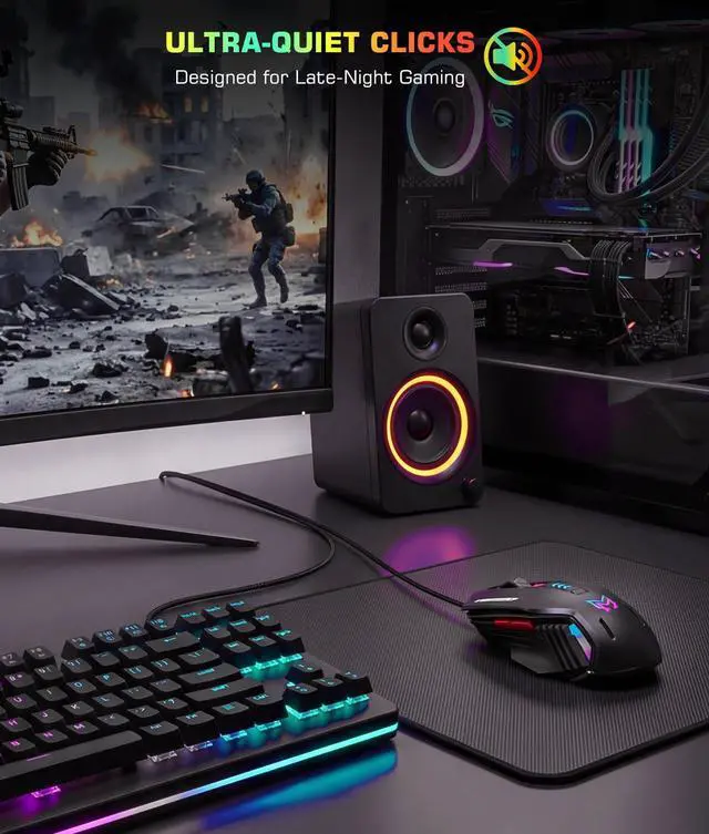 Alt view image 6 of 7 - Customizable Wired Gaming Mouse with 6 Levels DPI and 6 Programmable Button