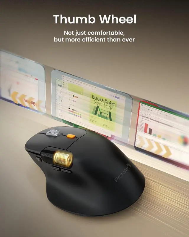 Alt view image 3 of 7 - Ergonomic Wireless Mouse, Fast Scrolling & Side Scroll Mouse