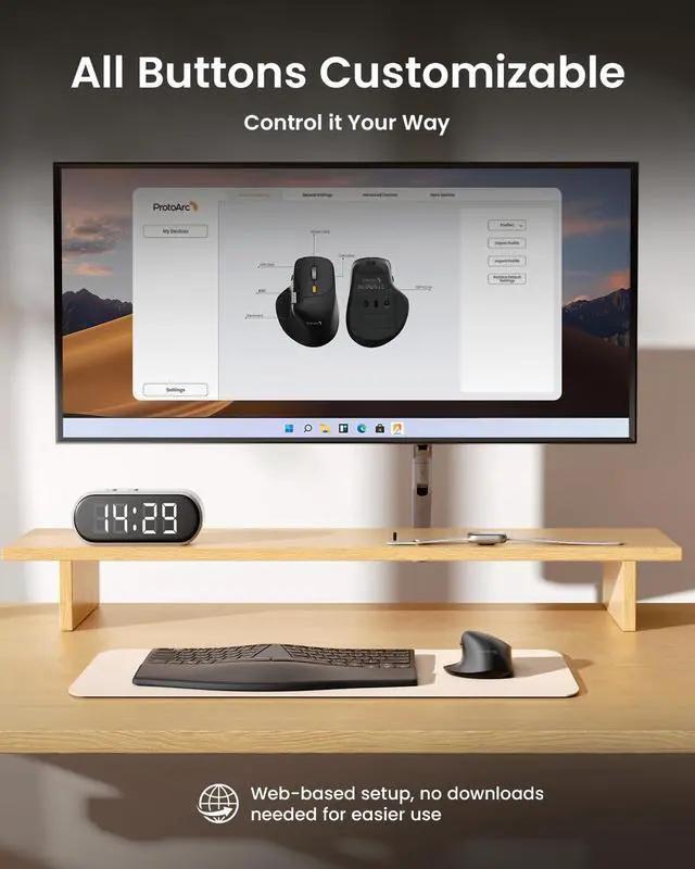 Alt view image 5 of 7 - Ergonomic Wireless Mouse, Fast Scrolling & Side Scroll Mouse