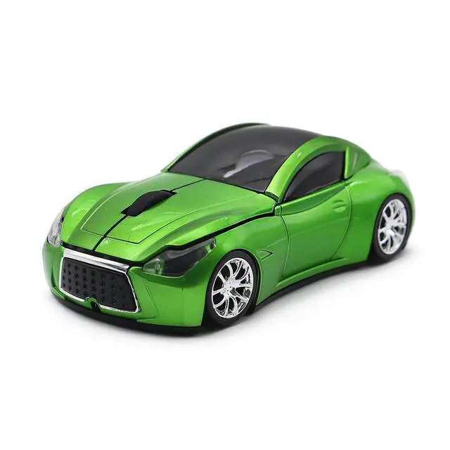 Alt view image 2 of 6 - Car Mouse Wireless Sports Car Shaped Mouse 2.4GHz LED Light Shining Surface Decoration Desktop Laptop Computer Mice Optical (Green)