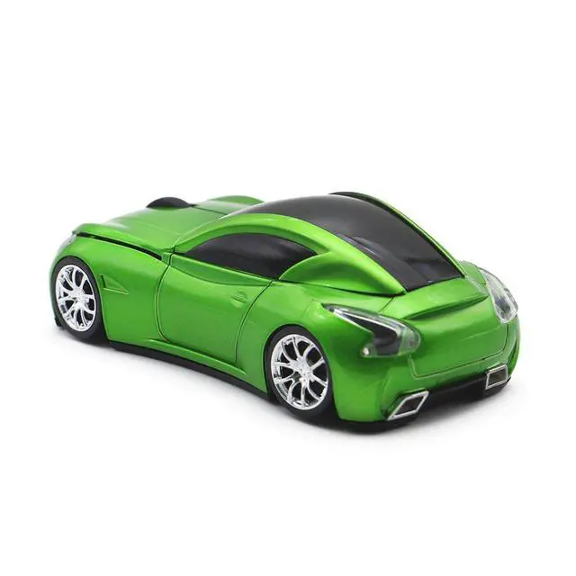 Alt view image 4 of 6 - Car Mouse Wireless Sports Car Shaped Mouse 2.4GHz LED Light Shining Surface Decoration Desktop Laptop Computer Mice Optical (Green)